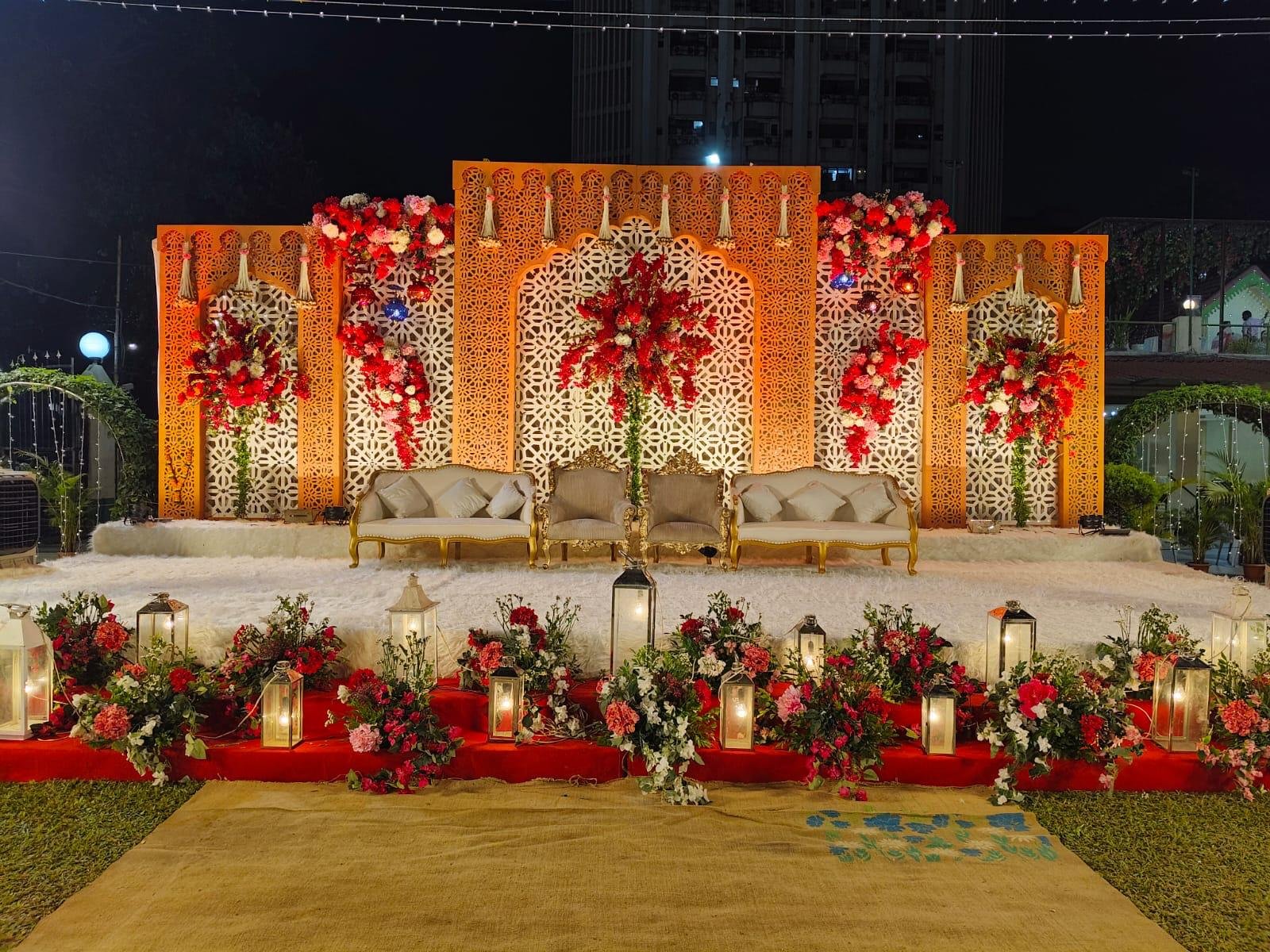 Original royal carved mandap wedding stage by AS Decor & Events Mumbai