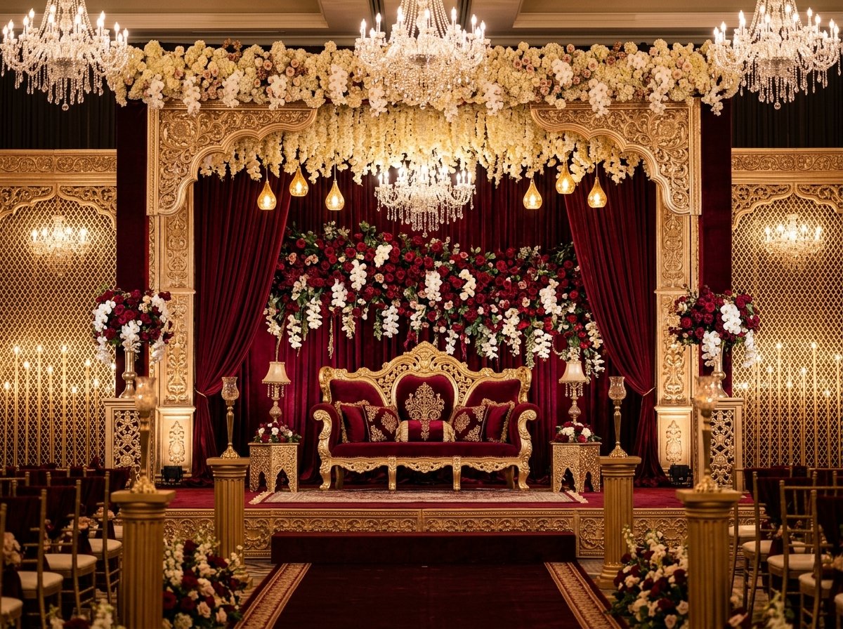 The Royal Maroon & Gold Renaissance: Why Velvets & Warm Brass Dominate 2025 Weddings